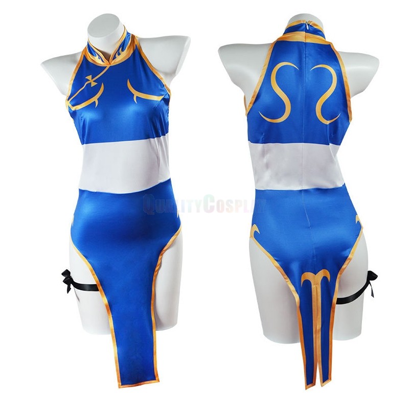 Street Fighter Chun Li Swimsuit Cosplay Costume - HQCOSPLAY